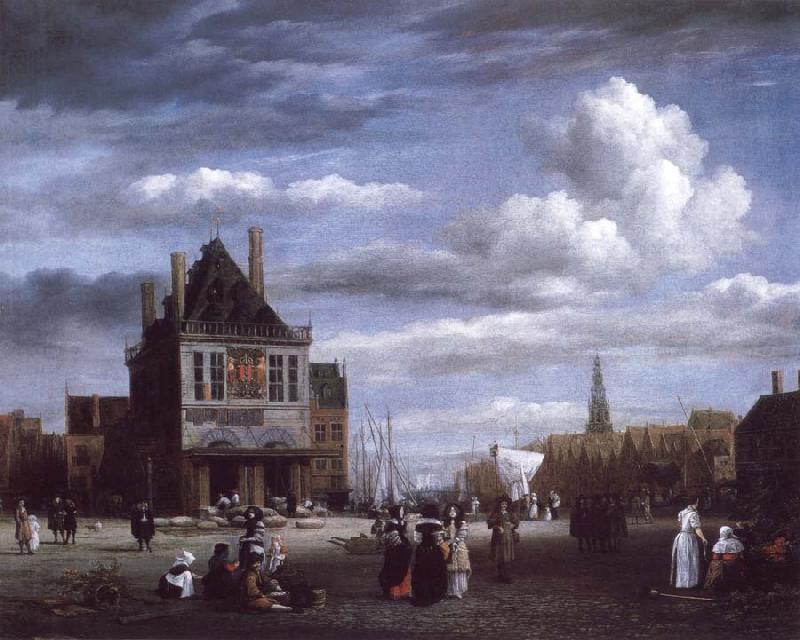 Jacob van Ruisdael The Dam with the weigh house at Amsterdam Sweden oil painting art